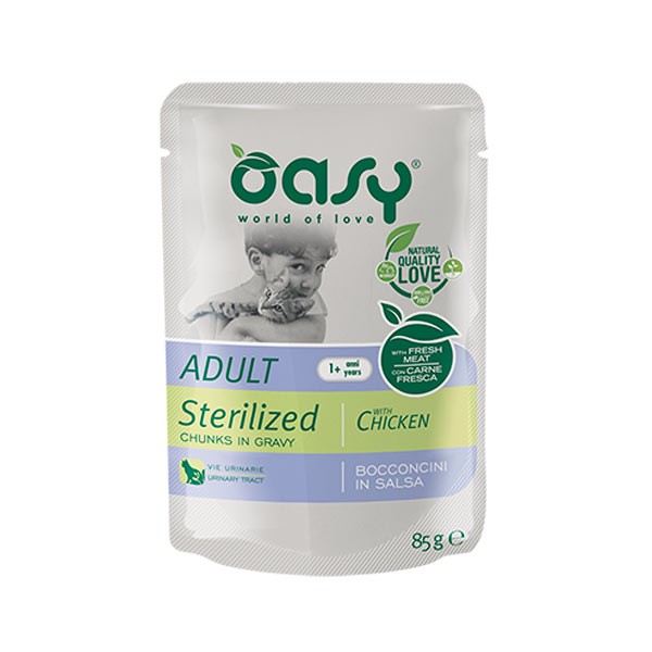 Oasy Bocconcini Sterilized al Pollo per Gatti 85gr
