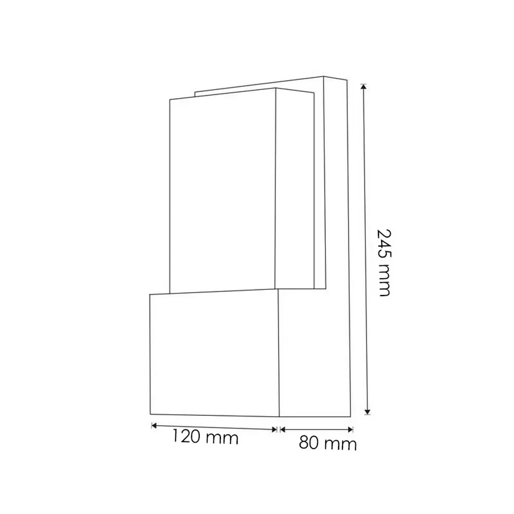 Applique Led da parete Fit 10W Nero IP54 Bianco caldo 3000K M LEDME - immagine 4