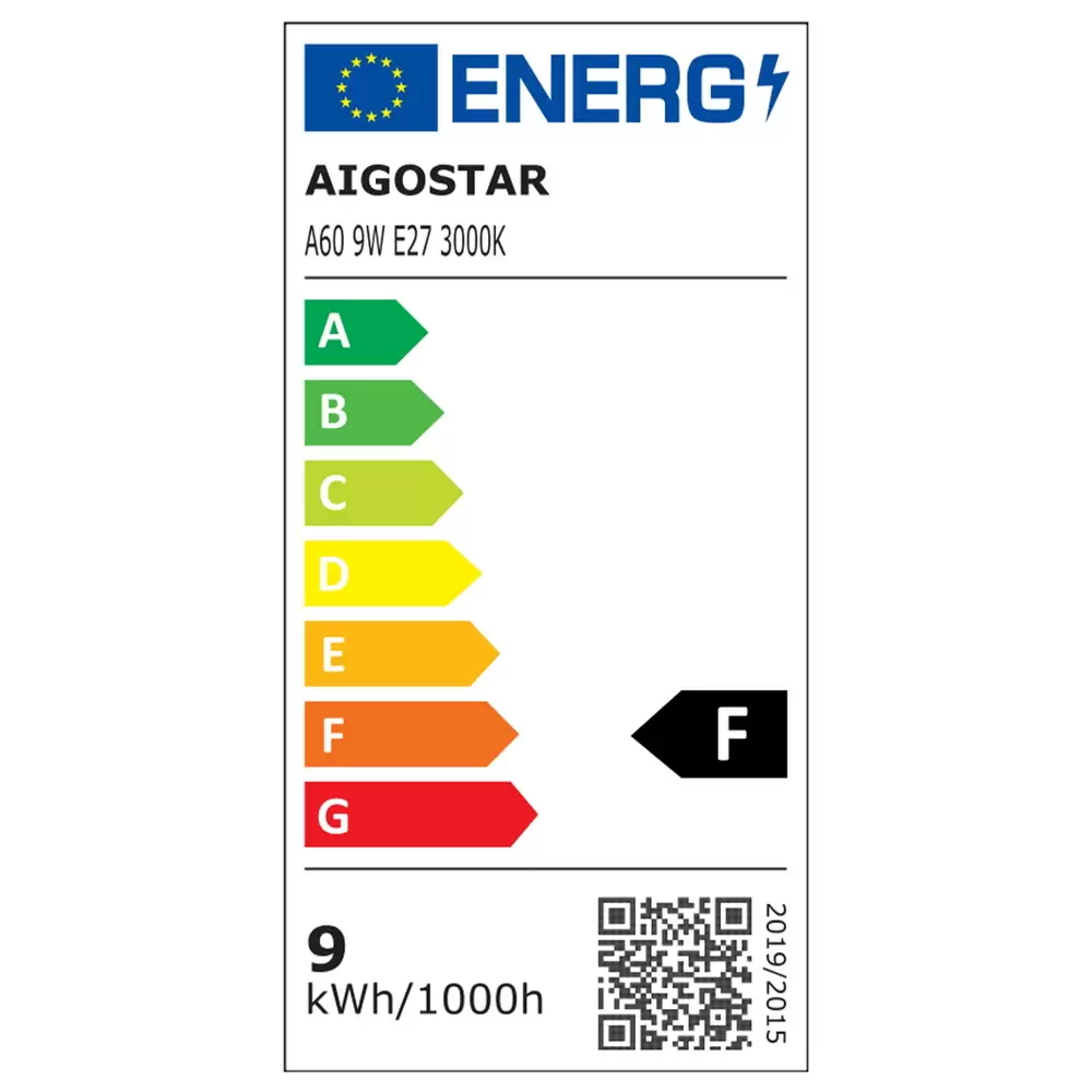 Lampadina Led E27 A60 a bulbo 9W Bianco caldo 3000K Aigostar - immagine 5