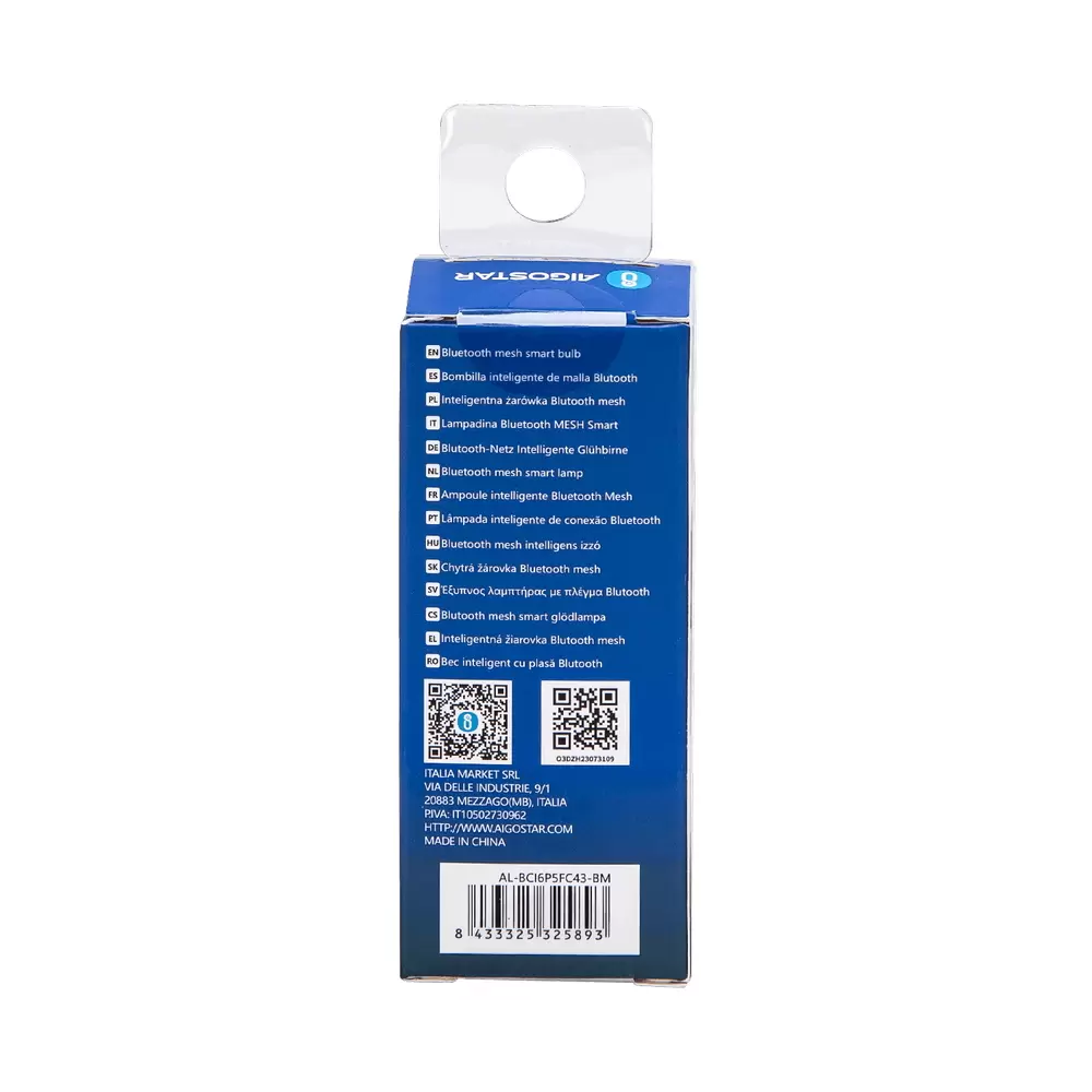 Lampadina Led Smart C37 E27 6.5W Bluetooth Mesh RGB CCT luce regolabile e dimmerabile Aigostar - immagine 5